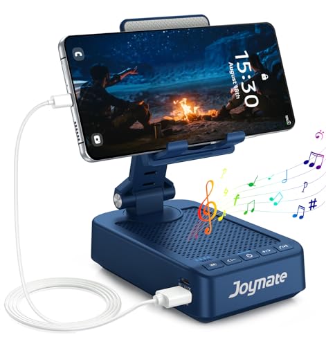 Gifts for Men Women, Bluetooth Speaker Phone Stand with Charging Function 360° Rotable Adjustable Cell Phone Holder HD Surround Sound for Desk Fits All Phones,Tablet (Blue) - color: Blue