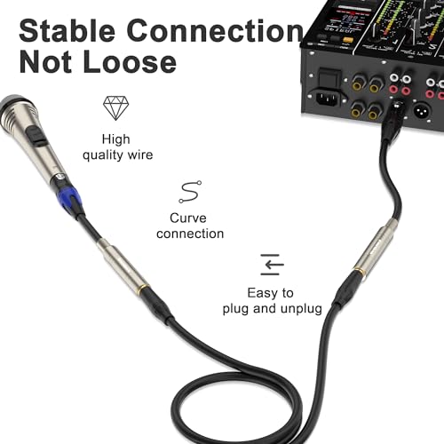 Smithok 2 Pack XLR to 1/4" Cable,Balanced 3 Pin XLR Female to 1/4 Quarter inch TRS 6.35mm Female Stereo Audio Adapter - 1 Feet (30 cm) Black