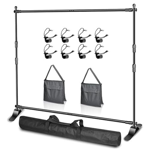 EMART 10x8ft Backdrop Banner Stand Adjustable Backdrop Stand Heavy Duty - size: 10 x 8FT