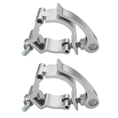 Quick Release Truss Clamp 1.89-2in 220lbs 2pack | Heavy Duty Lighting Truss Clamp for 4/5 - 2" Pipe, 22-220lbs Premium Aluminum O-Clamp for DJ Stage Lighting Setup - size: Fit for 2inch pipe -2pcs