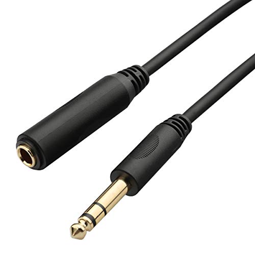 Tisino 1/4" TRS Extension Cable, 1/4" Headphone Cord Extender, 10 FT | 6.35mm Headphone Extension Cable for Guitar, Amp, Speaker, Gold-Plated 1/4" TRS Male to Female Quarter Inch Audio Jack Cord - size: 10 feet