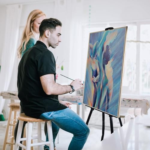 NS JYMB Easel Stand for Sign and Painting, 17-66 Inch, Black 2 Pack | Portable metal tripod easel for display stand, canvas holder, floor, poster board, wedding signs and travel use - style: 66Black 2pack