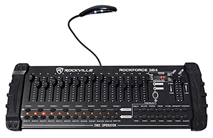 Audiosavings Bundle: (4) ADJ Focus SPOT 5Z Moving Head Spot Light Bundle with (1) QRC-MH Flight Case,(1) Fog Machine,(1) DMX Controller, (1) Travel Bag, (1) Fog Juice,(4) 25 DMX Cable(13 Items)