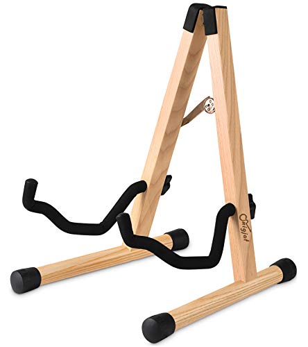 SNIGJAT Acoustic Guitar Stand, Folding Wood Guitar Stand with Padding Ash - color: Ash Wood