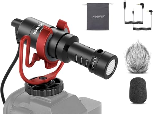 NEEWER VM10 Plug & Play Vlog Microphone for Camera, Mini Supercardioid Mic | 20-20KHz, Compatible with Sony Canon Nikon iPhone Samsung Android Tablet Mac, 3.5mm TRS, USB C OTG, Shock Mount, Windscreen - style: VM10