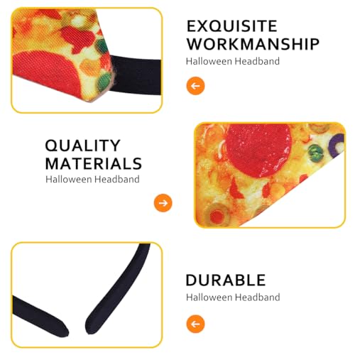 Ipetboom Pizza Headband Halloween Funny Food Hair Hoop Vendor Cosplay Costume Hair Accessories Festival Pizza Slice Hairband for Girls Women Birthday Party Supplies, Orange