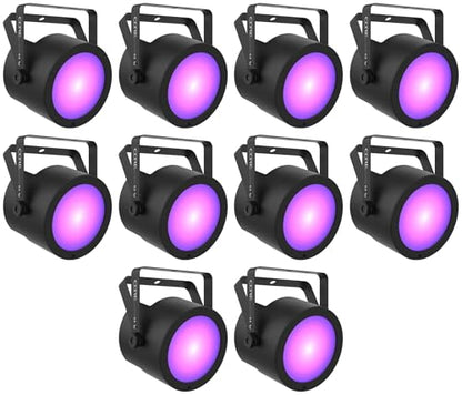 Audiosavings Bundle: (10) Chauvet DJ COREpar UV 120 ILS UV COB LED D-Fi USB DMX Par Can Wash Lights (10 Items)