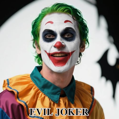 Halloween Joker Clown Makeup Kit,Red White Blue Black Face Body Paint+Lime Green Temporary Hair Dye+Setting Powder+4 pcs sponge,Face Painting for Clown Skull Cosplay Costume SFX Makeup Set - color: Joker makeup kit