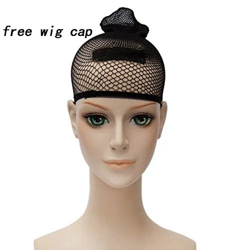 Short Blue Bob Wig Women Adult Unisex Blue Spiky Fluffy Wig + Wig Cap | Short Costume Synthetic Fiber Hair Wig for Halloween Cosplay Party - color: Blue