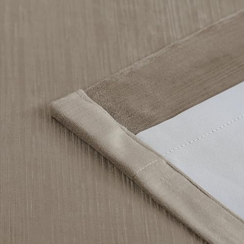 Vision Home Mocha Tan Velvet Pinch Pleated Blackout Curtains 40Wx95L Inches - color: Mocha Tan, size: 40"W x 95"L (Pack of 2)