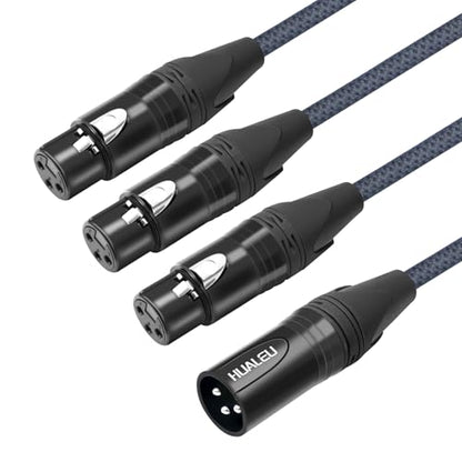 5FT 3Pin XLR 1 Male to 3 Female Y Splitter Cable,3 Way XLR Splitter Balance 1 Male to 3 Female Audio Cable for Mixer, Microphone,3 Microphones are Connected to one Input - size: 5Feet, style: XLR 1 M To 3 F