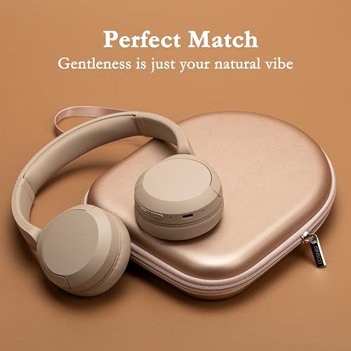 Ginsco Case Compatible with JBL Tune 510BT/520BT/500BT/Junior 320, with Sony WH-CH520/510, Ultra-Slim Hard Shell Waterproof Headphone Case for On Ear Headphones (Rose Gold) - color: Rose Gold