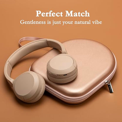 Ginsco Case Compatible with JBL Tune 510BT/520BT/500BT/Junior 320, with Sony WH-CH520/510, Ultra-Slim Hard Shell Waterproof Headphone Case for On Ear Headphones (Rose Gold) - color: Rose Gold
