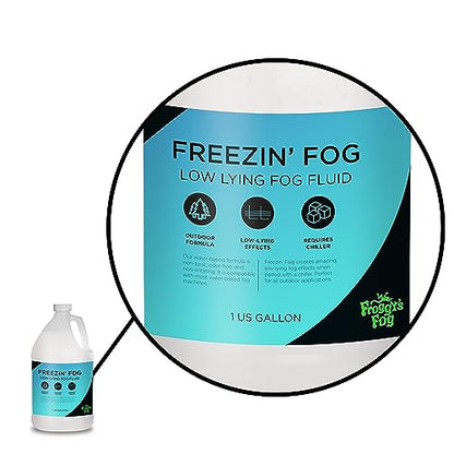 Froggy's Fog Swamp Juice and Freezin Fog Bundle, Ridiculously Long-Lasting Fog Fluid and Low-Lying Fog Fluid for Professional and Home Haunters, Theatrical Effects, and DJs, 2 Gallons