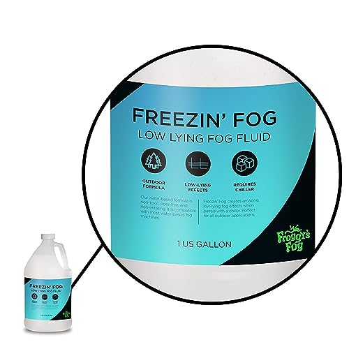 Froggy's Fog Freezin Fog, Low-Lying Ground Fog Fluid for Professional and Home Haunters, Theatrical Effects, and More, 1 Gallon - size: 128 Fl Oz (Pack of 1)