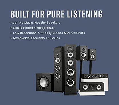 Polk Audio Monitor XT90 Height Speaker Pair for 3D Sound, Midnight Black - style: Hi-Res Height Speaker (XT90)