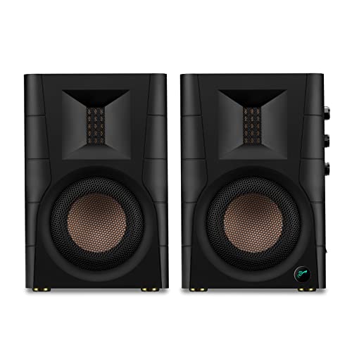 HiVi-Swans D200 Bluetooth Powered Bookshelf Speakers - Studio Monitor Speakers - Computer Speakers for TV/Turntable/PC/Monitor - 5 Inch Near Field 260w RMS - Wood Grain - style: D200
