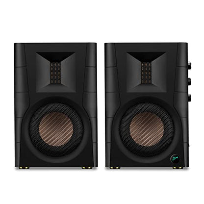 HiVi-Swans D200 Bluetooth Powered Bookshelf Speakers - Studio Monitor Speakers - Computer Speakers for TV/Turntable/PC/Monitor - 5 Inch Near Field 260w RMS - Wood Grain - style: D200