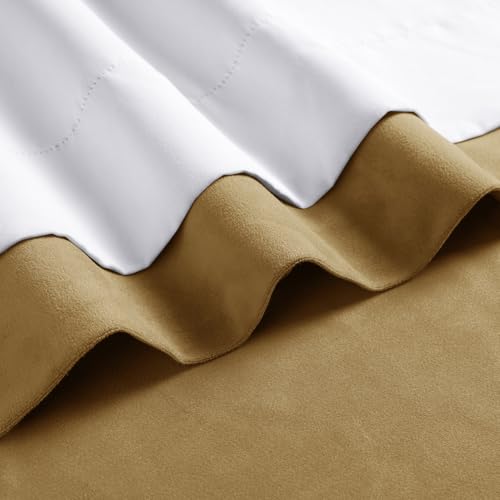 HPD Half Price Drapes Extra Wide Signature Blackout Velvet Curtains 84 Inch Long 1 Panel, 4-Pass Hotel Blackout Lined Window Curtains Thermal Blackout Curtains for Bedroom 100W x 84L, Amber Gold - color: Amber Gold, size: 100"W x 84"L (Pack of 1)