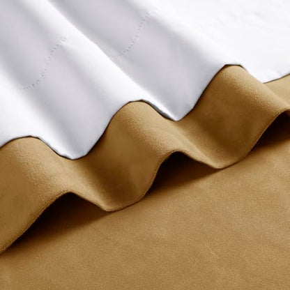 HPD Half Price Drapes Extra Wide Signature Blackout Velvet Curtains 84 Inch Long 1 Panel, 4-Pass Hotel Blackout Lined Window Curtains Thermal Blackout Curtains for Bedroom 100W x 84L, Amber Gold - color: Amber Gold, size: 100"W x 84"L (Pack of 1)