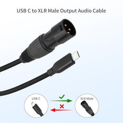 3.3FT USB-C to XLR Male Cable, USB-C to XLR Male Adapter Cable for Active Speakers, Mixers, Power Amplifiers and Professional Audio Equipment - size: XLR Male, style: 3.3FT