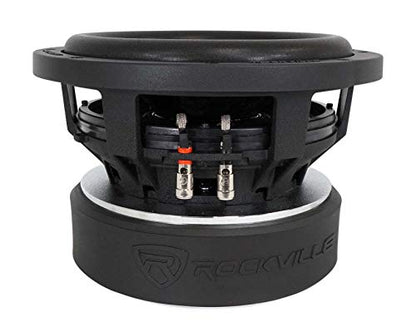 Rockville Punisher 8D2 8" Dual 2-Ohm Competition Car Audio Subwoofer | 3000W Peak / 750W RMS, 2.5" 4-Layer OFC Voice Coil, 145 Oz Magnet, Aluminum Basket, Paper Cone, Foam Surround, 26mm Xmax