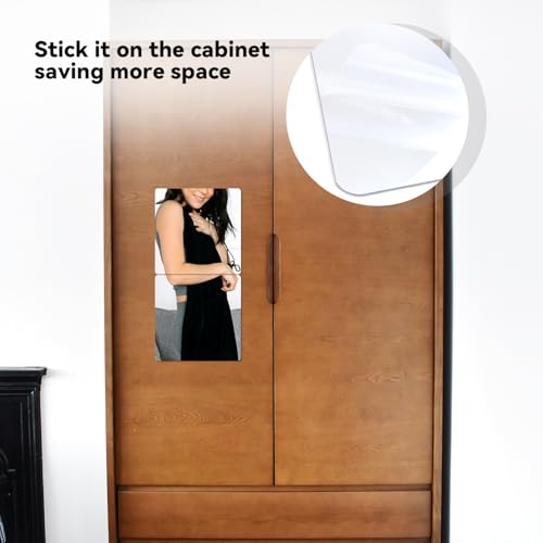 yuntop 2 Pack Self Adhesive Acrylic Mirror, 2MM Flexible Plastic Mirror, Shatterproof PS Frameless Wall Mirror for Bathroom Vanity and Entryway (12 x 12 inch) - size: 12 x 12 inch