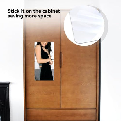 yuntop 2 Pack Self Adhesive Acrylic Mirror, 2MM Flexible Plastic Mirror, Shatterproof PS Frameless Wall Mirror for Bathroom Vanity and Entryway (12 x 12 inch) - size: 12 x 12 inch