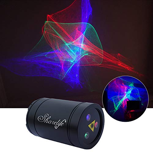 Mini DJ Rechargeable Laser Lights, RGB Aurora Effect Projector USB for Home Disco Party Show Outdoor Stage DJ Dance Car Garden Holiday Portable Lights DP4-A-Black - color: Black+Aurora