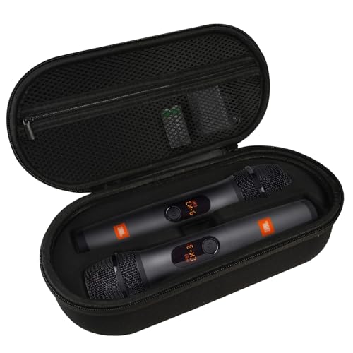 Wireless Microphone Case Fits for JBL Wireless 2 Microphone System | Handheld Dual Mic Carrying Case, Travel Bag for JBL Mic, Receiver, Batteries and Adapter, Karaoke - Black (Box Only) - color: Black