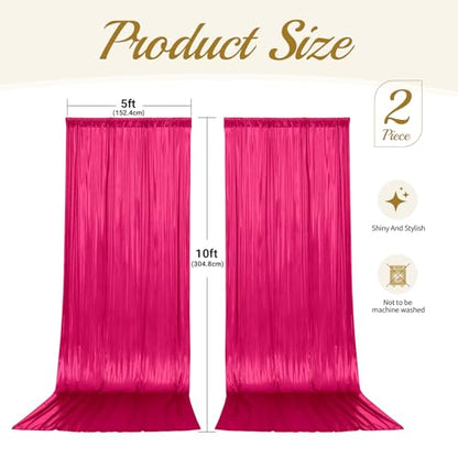 20x10ft Hot Pink Backdrop Curtains Glitter Sequin Photo Backdrop Curtain Fabric Sparkly Shimmer Drapes Backdrop Bridal Baby Shower Wedding Birthday Party Photography Backdrops 5x10FT, 4 Panels - color: Hot Pink, size: 20 ft X 10 ft(4 Panels 5ft X 10ft)