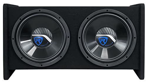 Rockville RV1212P Dual 12" 1200W Car Audio Subwoofers in Vented Enclosure, 4-Ohm, Clean Punchy Bass, 600W RMS Music Rating, Durable MDF Build, for Car Audio Systems | 1200W Peak/600W RMS, MDF Box, Polypropylene Cone, Aluminum Voice Coil, 4 Ohm, Bass Refle