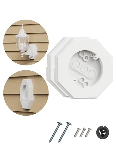 Siding Mounting Block, 8141 White Outdoor Light Mounting Kit with Built-in Electrical Box, Vinyl Siding Block for 1/2 inch Double, 2 Pack - color: White 8141 2 Pack