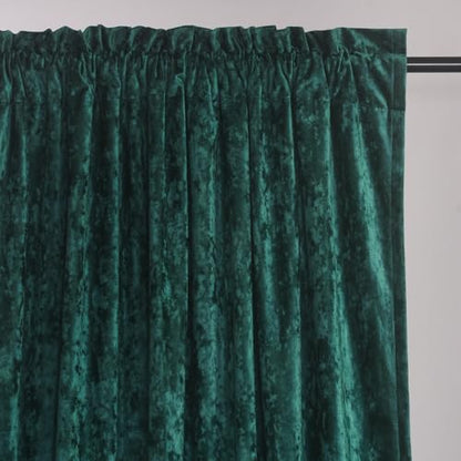 Green Velvet Curtains Drapes -Room Darkening Thermal Insulating Window Curtains for Bedroom Living Room Bedroom, Deep Green, 52" Width x 96" Length, Set of 2 Panels - color: Deep Green, size: 52"W x 96"L (Pack of 2)