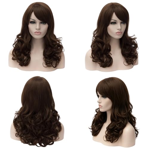 Cying Lin 18" Long Curly Dark Brown Beehive Wig Heat Resistance Fiber Synthetic Hair Party Natrual Wigs Peluca (DARK BROWN) - color: DARK BROWN