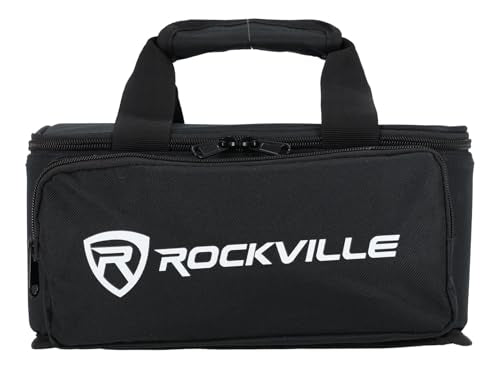 Rockville MINI HALO Bag - Fits MINI HALO or Similar DJ Lights (CAN 2.0) (Bag for 8 Lights) | Removable Dividers, Foam Padded, Semi-Rigid Shell, Zippered Front Pocket, Dual Carry Handles, Fits Similar Lights - style: Bag for 8 Lights