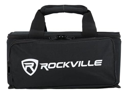 Rockville MINI HALO Bag - Fits MINI HALO or Similar DJ Lights (CAN 2.0) (Bag for 8 Lights) | Removable Dividers, Foam Padded, Semi-Rigid Shell, Zippered Front Pocket, Dual Carry Handles, Fits Similar Lights - style: Bag for 8 Lights