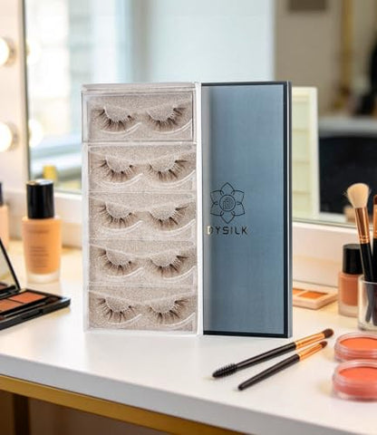 DYSILK Naked Brown Strip Lashes - 8-16mm Wispy Spiky Manga Brown-02 - color: 5 Pairs- Brown-02