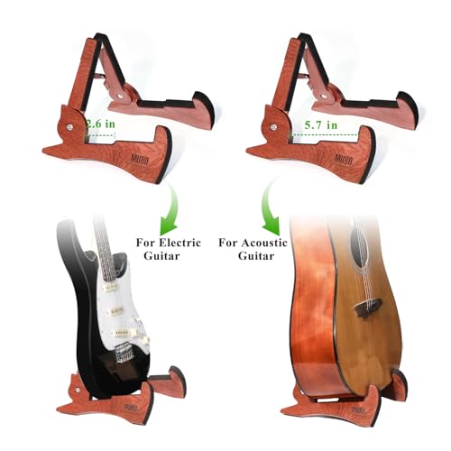 Guitar Stand, Acoustic Guitar Stand with Padded Foam, Classical Electric Guitar Stand,Folding Bass Guitar Display Stand Travel Guitar Stand, Compatible with Mandolin, Bass, Banjo, Ukulele,Rabbit-Shape Patented (Rosewood) - color: Rosewood