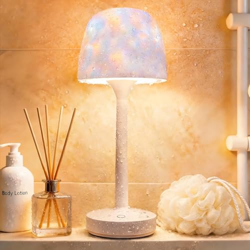 Waterproof Shower Lamp Rechargeable LED Ocean Projector Outdoor Table Lamps - size: set of 1