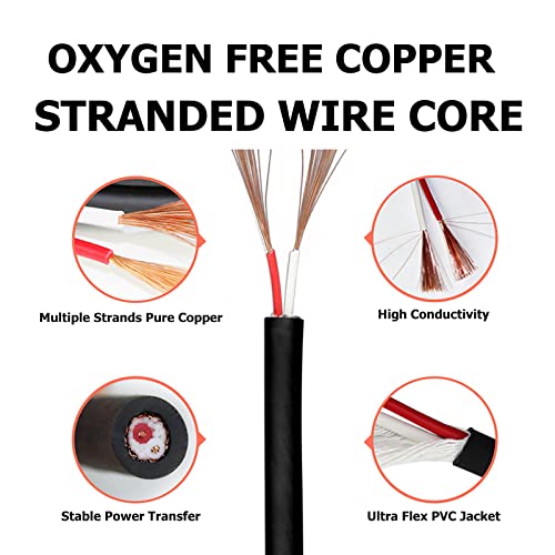 HBU Pack of 2 30 Feet Speakon to Banana Plug Cable - 2pcs 30 Ft. Compatible Dual Tips Speaker to Power Amp Cord Cables with Twist Lock - Livehouse Pro PA DJ Audio Speak-On Extension Wire - style: SPEAKON TO BANANA PLUG CABLE