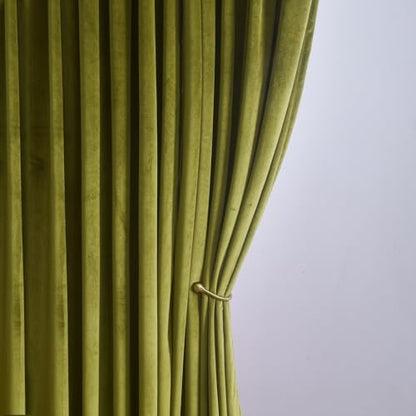 Roslynwood Velvet Olive Green Curtain 96 inch Long - Curtains Block Light Rod Pocket Thermal Insulated Window Drapes Set for Living Room/Bedroom/Dining Room, W52 x L96, 2 Panels - color: Olive Green, size: 52"W x 96"L (Pack of 2)