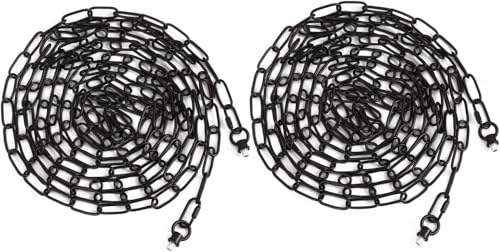 2 Pack 15ft Heavy Duty Chain for Light Fixture, Pendant Light Extra Chain Permits Installation of Chain-Hung Fixtures on High Ceilings with Max Fixture Weight of 65 Pounds, Black, L0016 - color: Black 15 Ft Chain (2 Pack)