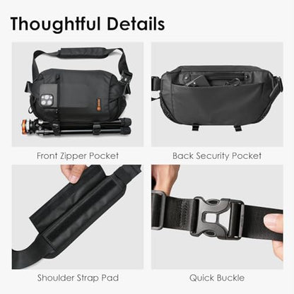 TARION Urban Camera Shoulder Sling Bag Compact 5.5L XProber | Expandable Wet/Dry Separation Pocket, Waterproof, Bottom Tripod Strap, for Mirrorless Cameras, Outdoor Photography - size: XProber (5.5 Liters)