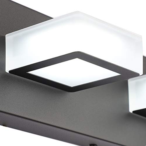 Ralbay LED Modern Black Vanity Lights 5 Lights Acrylic Matte Black Bathroom Vanity Lights Over Mirror - color: Black-White light, size: 34 inch