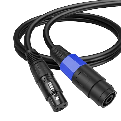 SinLoon Speakon to XLR 22AWG 3Pin Female Audio Extension Cable with Twist Lock for Amplifier Pro DJ PA Stage (0.5M/1.6FT) - style: 0.5M/1.6FT Speakon Female