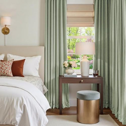 Lazzzy Green Velvet Curtains Blackout Thermal Insulated Curtains 84 Inch Long Window Drapes for Bedroom Living Room Super Soft Luxury Grommet Window Treatment 2 Panels, Grayish Green - color: *Grommet | Grey Sage, size: 52"W x 84"L (Pack of 2)