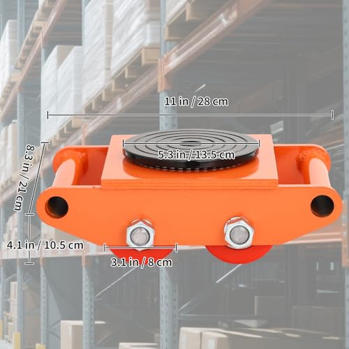 Garvee Machinery Mover Industrial Heavy Duty Skate Dolly with 4 Wheels & 360° Rotation Non-Slip Tray for Containers, Heavy Tools, Jobsite Box for Domestic and Industrial - color: 1 Pc / 6t / Pu Wheels