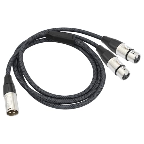 XLR Splitter Cable, Devianl XLR y Splitter 2 Female to 1 Male, Balanced Dual Female to Male Microphone Cord Adapter Combiner, 5 FT - color: 5FT/ 1 Pack