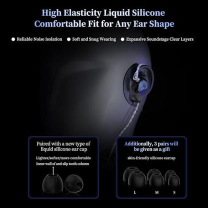 KZ ZAS Pro 7BA+1DD in Ear Monitor, 3.5mm Jack HiFi IEM with Mic, Black - color: Black, size: Mic
